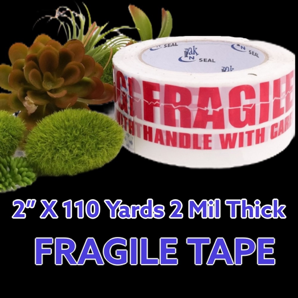 CLEARANCE Fragile Tape 2"Wide x 110 yards FIRM - Picture 2 of 5